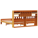 vidaXL barna tömör fenyőfa könyvespolcos ágy matrac nélkül 180 x 200cm