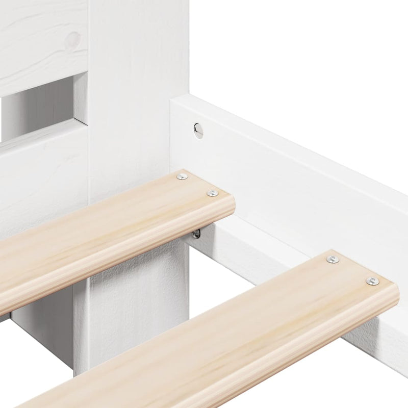 vidaXL fehér tömör fenyőfa könyvespolcos ágy matrac nélkül 150x200 cm