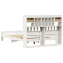 vidaXL fehér tömör fenyőfa könyvespolcos ágy matrac nélkül 140x200 cm