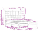 vidaXL barna tömör fenyőfa könyvespolcos ágy matrac nélkül 140 x 200cm