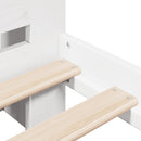 vidaXL fehér tömör fenyőfa könyvespolcos ágy matrac nélkül 140x190 cm