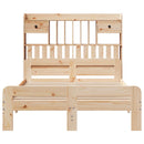 vidaXL tömör fenyőfa könyvespolcos ágy matrac nélkül 135 x 190 cm