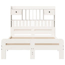 vidaXL fehér tömör fenyőfa könyvespolcos ágy matrac nélkül 135x190 cm