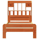 vidaXL barna tömör fenyőfa könyvespolcos ágy matrac nélkül 75 x 190 cm