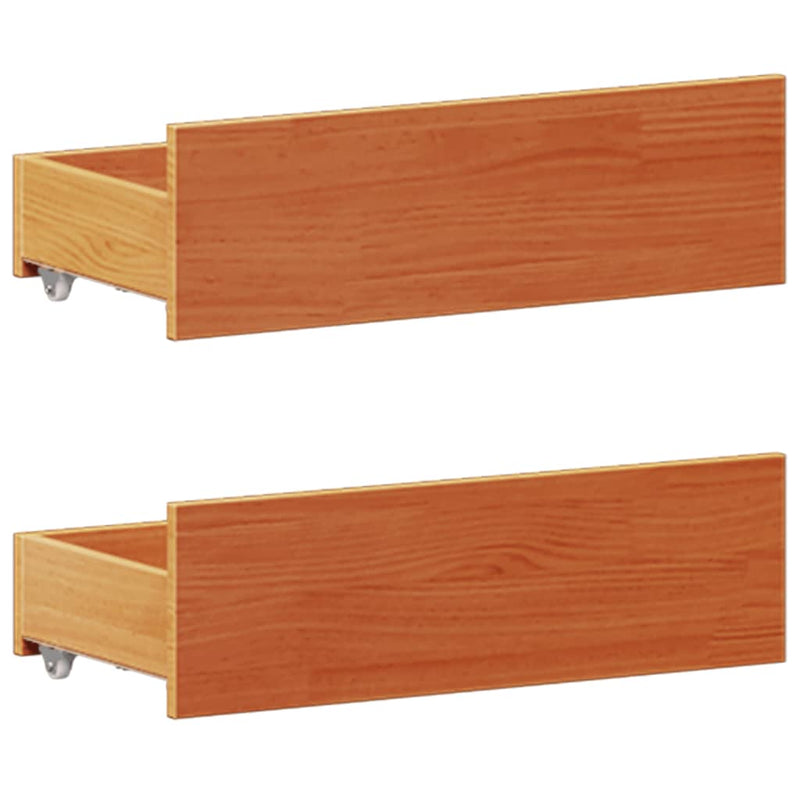 vidaXL barna tömör fenyőfa könyvespolcos ágy matrac nélkül 200 x 200cm