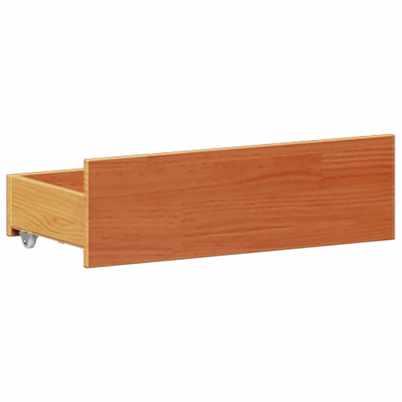 vidaXL barna tömör fenyőfa könyvespolcos ágy matrac nélkül 200 x 200cm