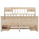 vidaXL tömör fenyőfa könyvespolcos ágy matrac nélkül 180 x 200 cm