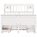 vidaXL fehér tömör fenyőfa könyvespolcos ágy matrac nélkül 150x200 cm