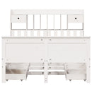 vidaXL fehér tömör fenyőfa könyvespolcos ágy matrac nélkül 140x200 cm