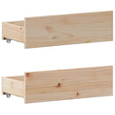 vidaXL tömör fenyőfa könyvespolcos ágy matrac nélkül 135 x 190 cm