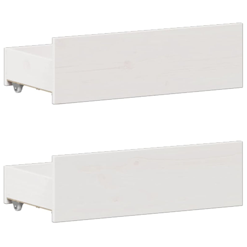 vidaXL fehér tömör fenyőfa könyvespolcos ágy matrac nélkül 135x190 cm