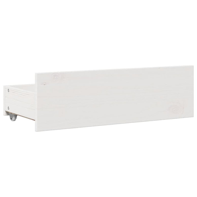vidaXL fehér tömör fenyőfa könyvespolcos ágy matrac nélkül 135x190 cm