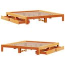 vidaXL viaszbarna tömör fenyőfa ágy matrac nélkül 200 x 200 cm