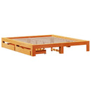 vidaXL viaszbarna tömör fenyőfa ágy matrac nélkül 180 x 200 cm