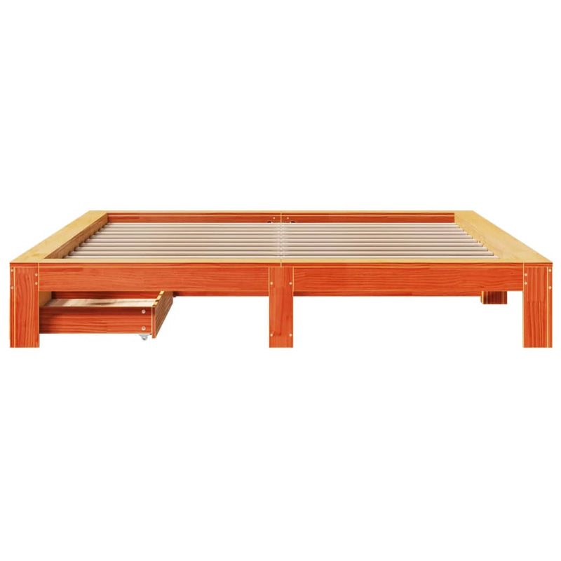 vidaXL viaszbarna tömör fenyőfa ágy matrac nélkül 180 x 200 cm
