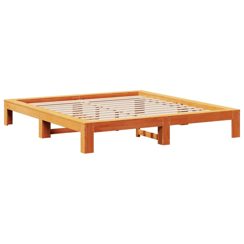 vidaXL viaszbarna tömör fenyőfa ágy matrac nélkül 180 x 200 cm