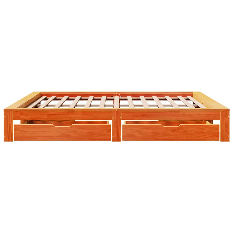 vidaXL viaszbarna tömör fenyőfa ágy matrac nélkül 180 x 200 cm