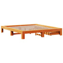 vidaXL viaszbarna tömör fenyőfa ágy matrac nélkül 180 x 200 cm