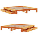 vidaXL viaszbarna tömör fenyőfa ágy matrac nélkül 180 x 200 cm