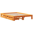 vidaXL viaszbarna tömör fenyőfa ágy matrac nélkül 140 x 200 cm