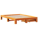 vidaXL viaszbarna tömör fenyőfa ágy matrac nélkül 140 x 200 cm