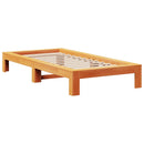 vidaXL viaszbarna tömör fenyőfa ágy matrac nélkül 90 x 200 cm