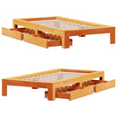 vidaXL viaszbarna tömör fenyőfa ágy matrac nélkül 90 x 200 cm
