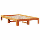 vidaXL viaszbarna tömör fenyőfa ágy matrac nélkül 135 x 190 cm