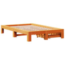 vidaXL viaszbarna tömör fenyőfa ágy matrac nélkül 135 x 190 cm