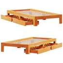 vidaXL viaszbarna tömör fenyőfa ágy matrac nélkül 90 x 190 cm