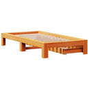 vidaXL viaszbarna tömör fenyőfa ágy matrac nélkül 75 x 190 cm