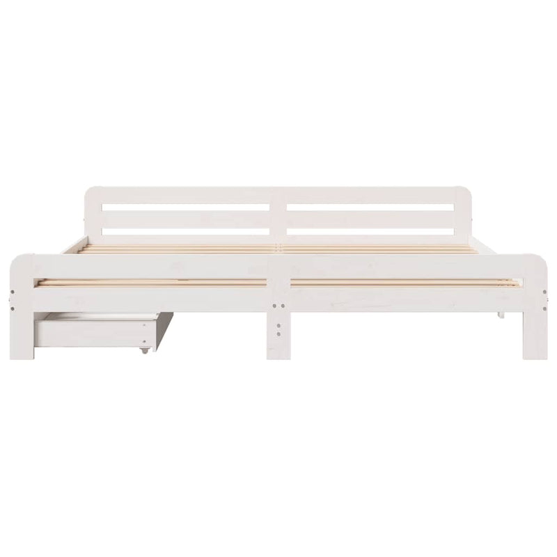 vidaXL fehér tömör fenyőfa ágy matrac nélkül 200 x 200 cm