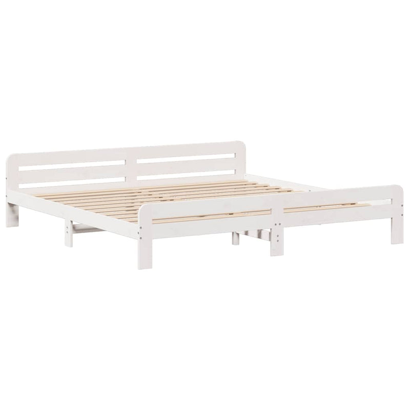 vidaXL fehér tömör fenyőfa ágy matrac nélkül 200 x 200 cm