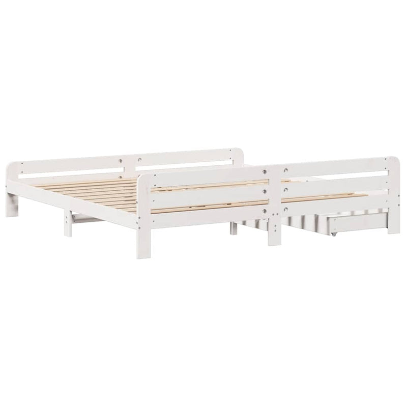 vidaXL fehér tömör fenyőfa ágy matrac nélkül 200 x 200 cm