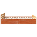 vidaXL viaszbarna tömör fenyőfa ágy matrac nélkül 160 x 200 cm