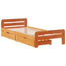 vidaXL viaszbarna tömör fenyőfa ágy matrac nélkül 75 x 190 cm