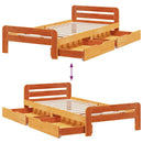 vidaXL viaszbarna tömör fenyőfa ágy matrac nélkül 75 x 190 cm