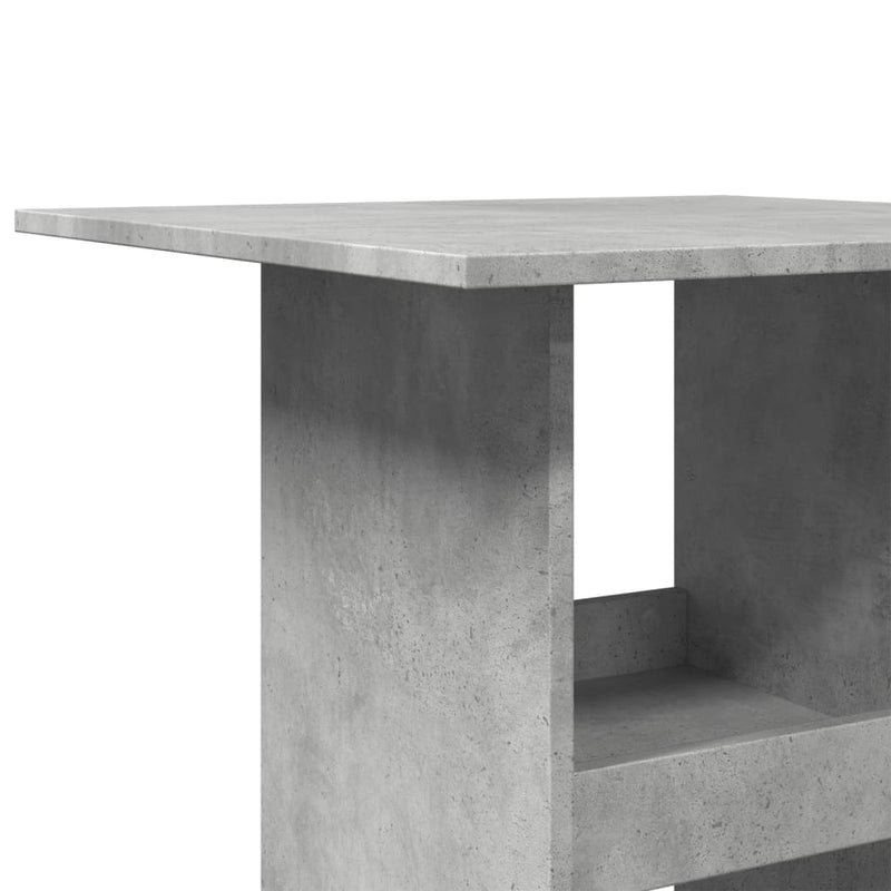vidaXL betonszürke szerelt fa bárasztal tárolóval 60 x 60 x 102 cm