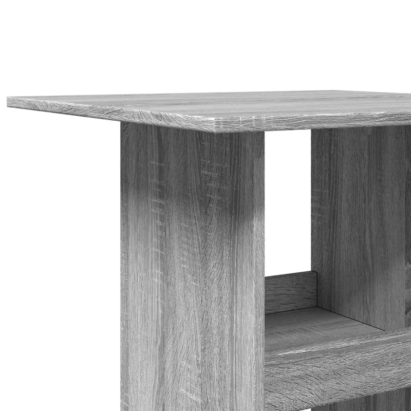 vidaXL szürke sonoma színű szerelt fa bárasztal tárolóval 60x60x102 cm