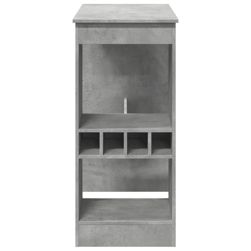 vidaXL betonszürke szerelt fa bárasztal tárolókkal 90x47,5x103,5 cm
