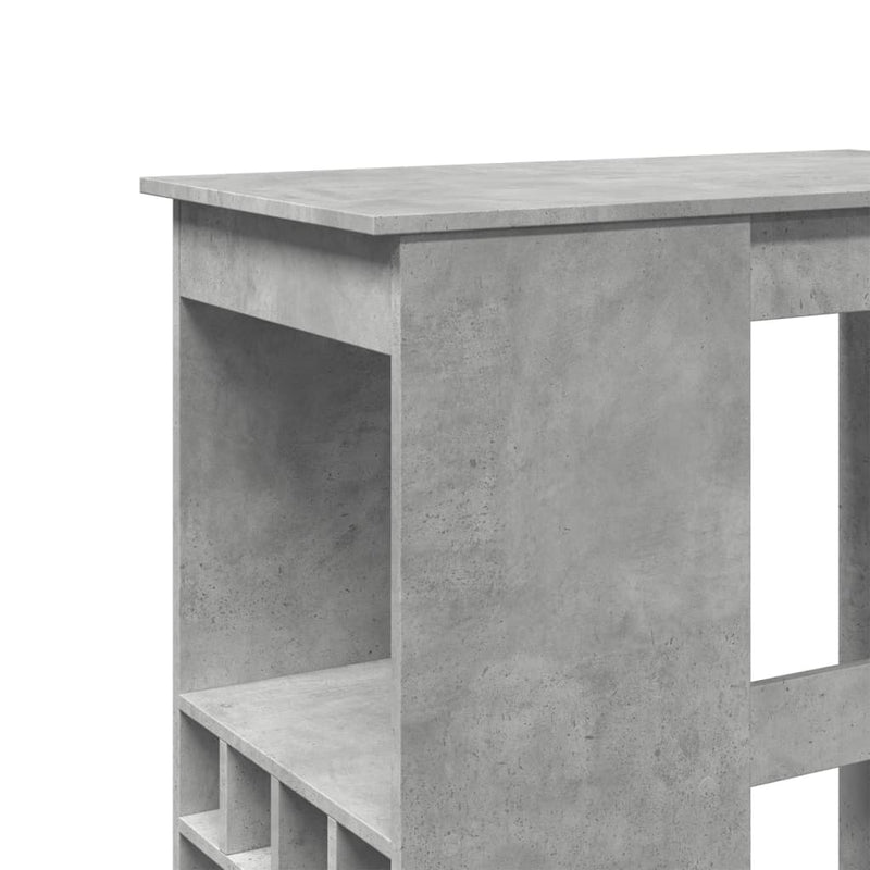 vidaXL betonszürke szerelt fa bárasztal tárolókkal 90x47,5x103,5 cm