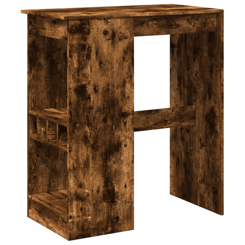 vidaXL füstös tölgy szerelt fa bárasztal tárolókkal 90x47,5x103,5 cm