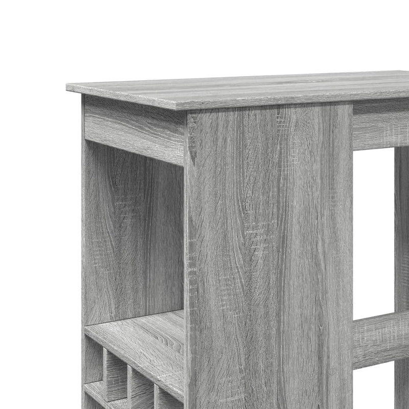 vidaXL szürke sonoma szerelt fa bárasztal tárolókkal 90x47,5x103,5 cm