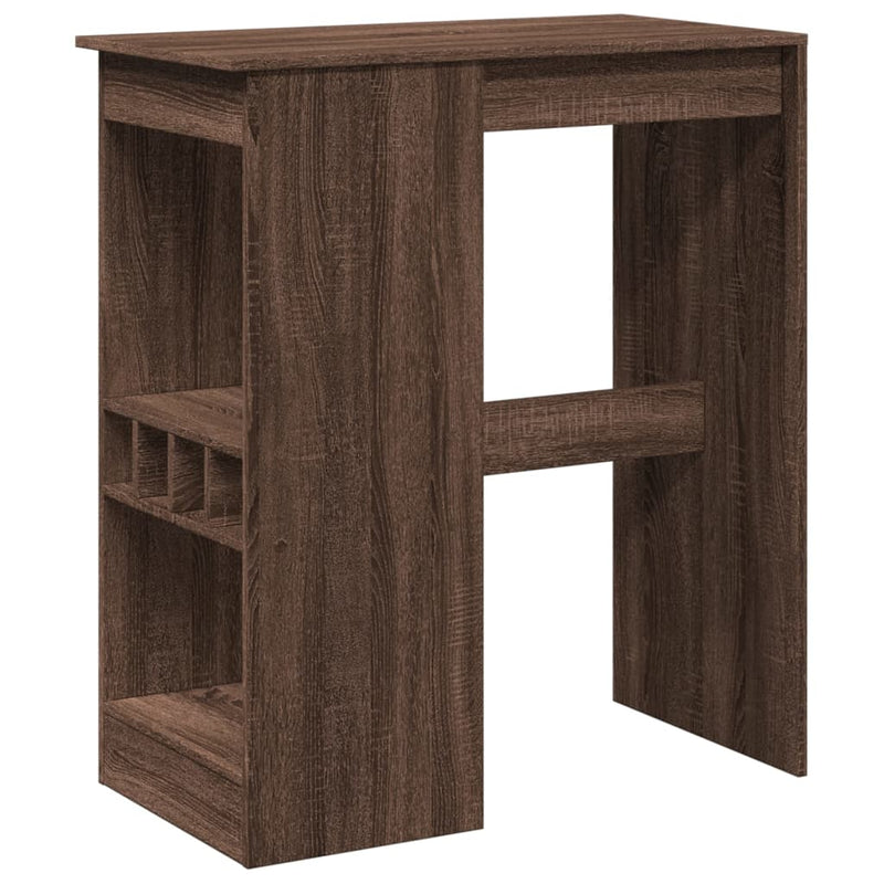 vidaXL barna tölgy szerelt fa bárasztal tárolókkal 90x47,5x103,5 cm