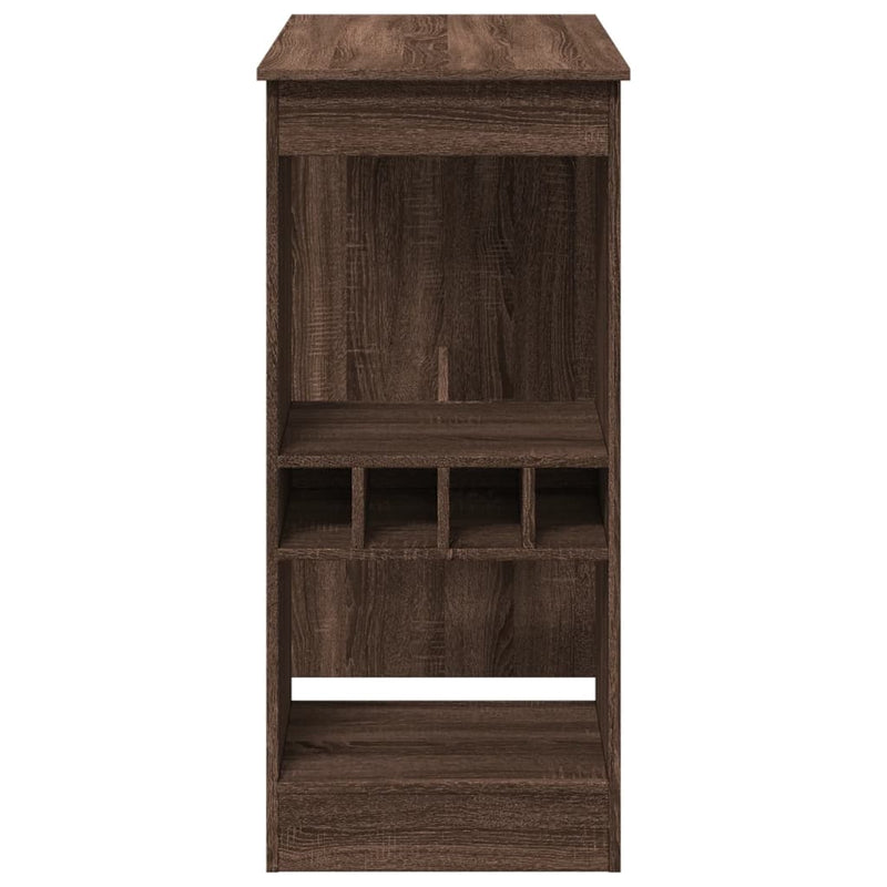 vidaXL barna tölgy szerelt fa bárasztal tárolókkal 90x47,5x103,5 cm