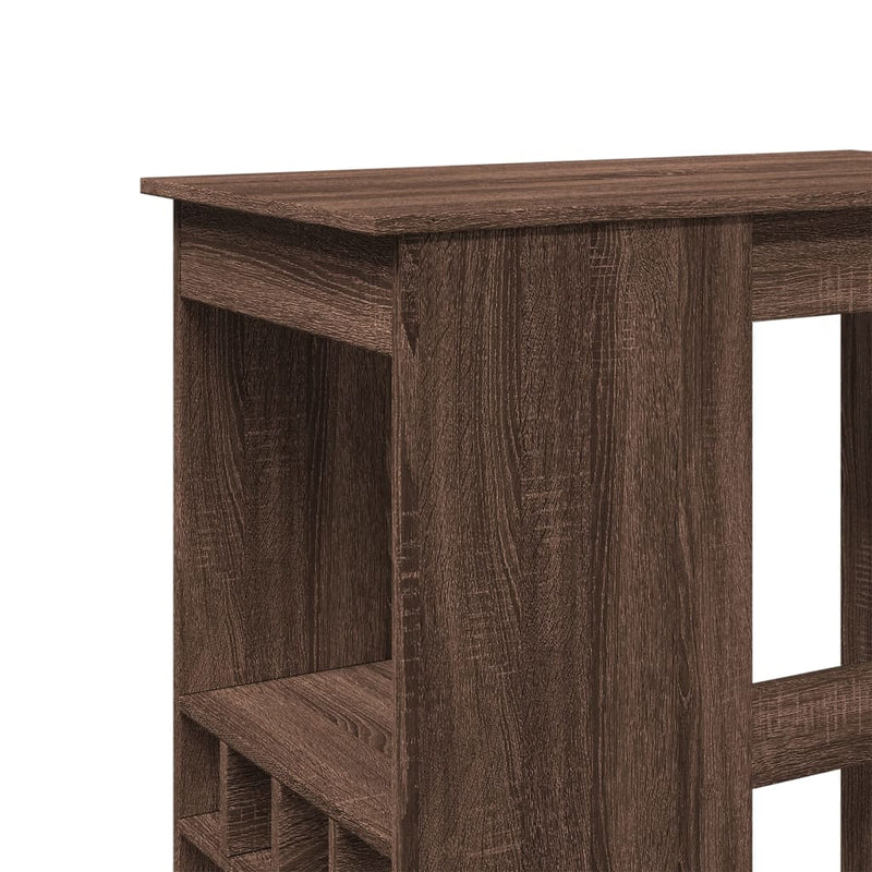 vidaXL barna tölgy szerelt fa bárasztal tárolókkal 90x47,5x103,5 cm