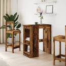 vidaXL antik fa színű szerelt fa bárasztal tárolókkal 90x47,5x103,5 cm