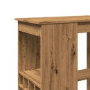 vidaXL kézműves tölgy szerelt fa bárasztal tárolókkal 90x47,5x103,5 cm