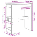 vidaXL kézműves tölgy szerelt fa bárasztal tárolókkal 90x47,5x103,5 cm