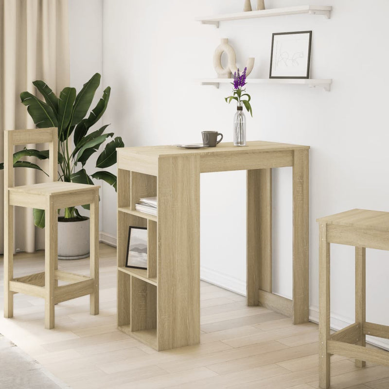 vidaXL sonoma tölgy szerelt fa bárasztal tárolókkal 102x50x103,5 cm